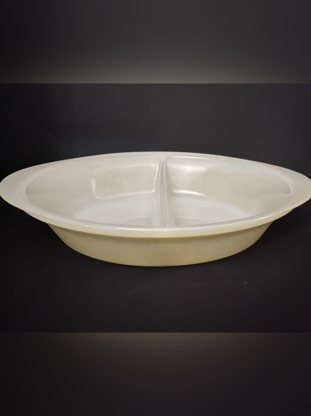 Divided Casserole Baking Glasbake Yellow US J239 Vintage